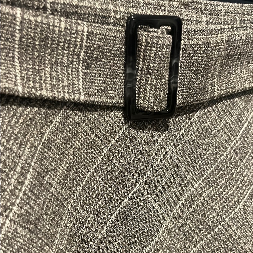 LOFT Plaid A-Line Skirt with Belt - Picture 3 of 10